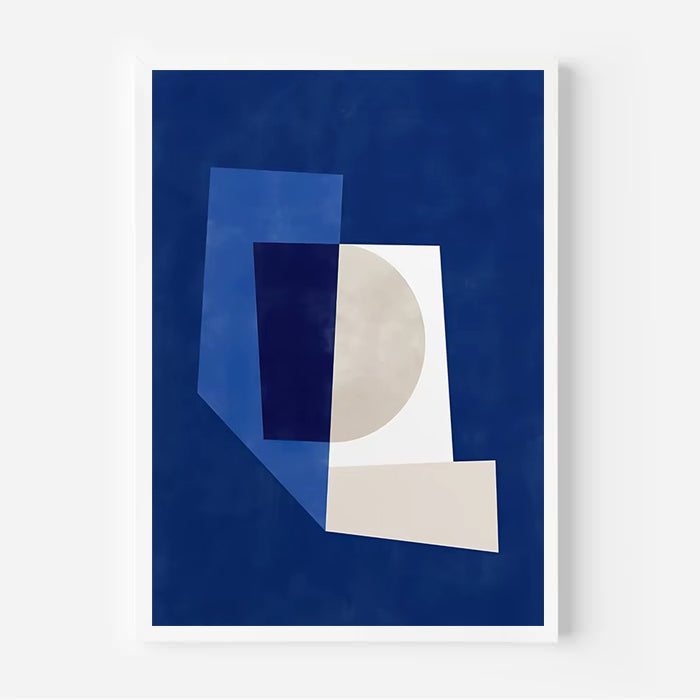 Abstract Geometric Wall Art Print | Modern Blue Minimalist Decor