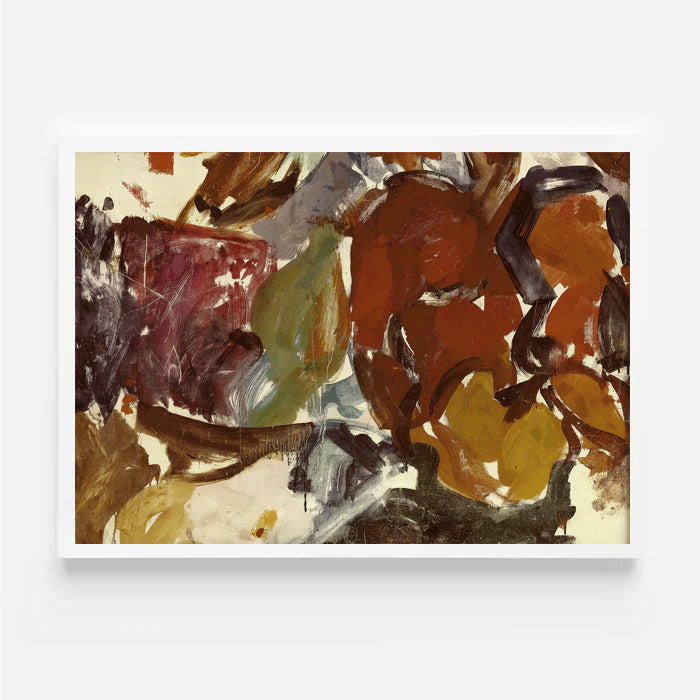 Modern expressionism art print in earthy autumn palette