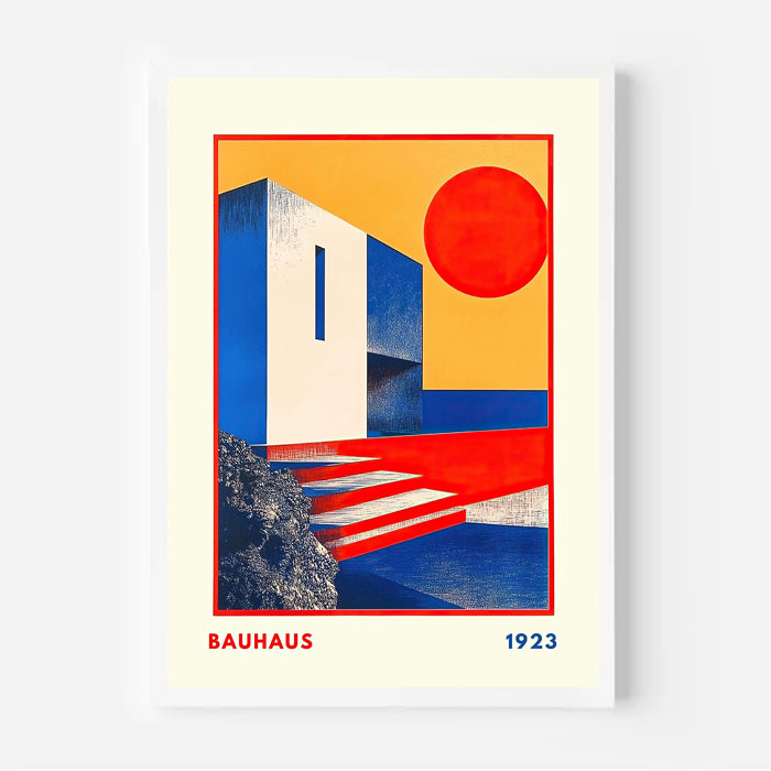 Framed black Bauhaus 1923 art print ready to hang