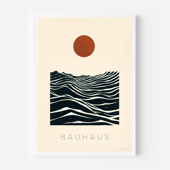 geometric beige black artwork bauhaus style
