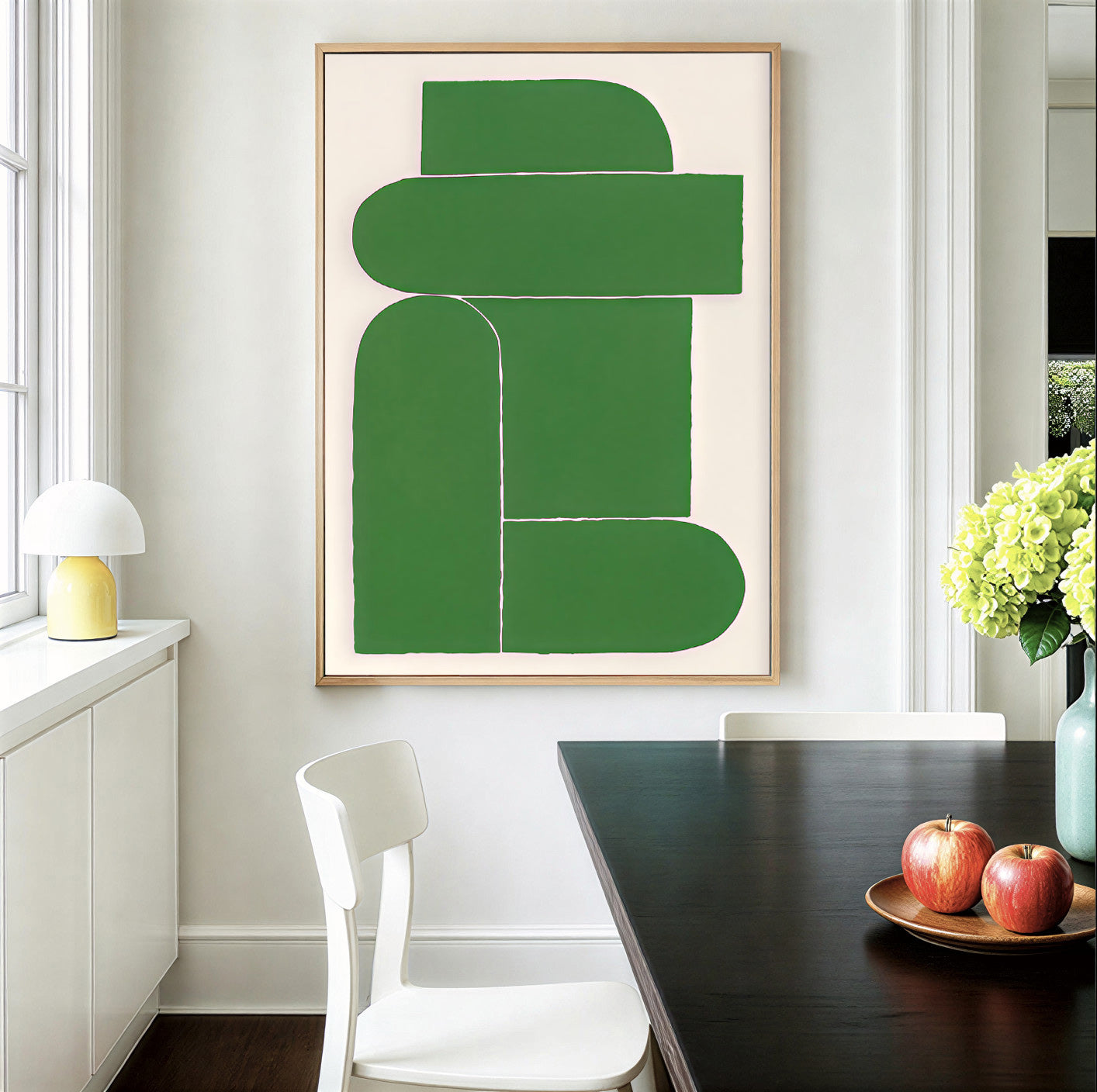 Modern abstract green wall art print