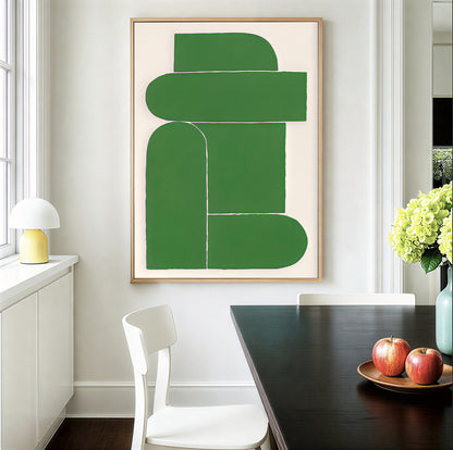 Modern abstract green wall art print